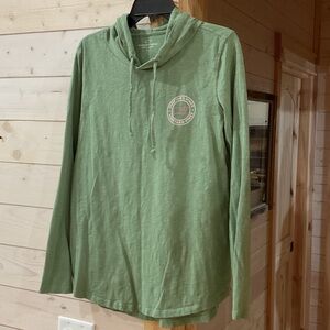 Vineyard Vines Olive Hoodie with Pink Logo